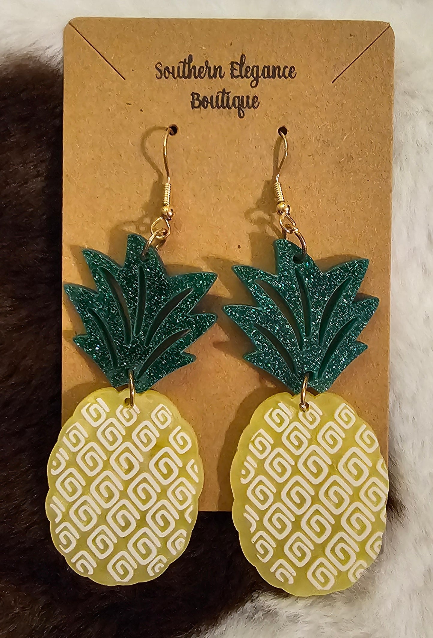 Fancy Pineapple Dangle Earrings