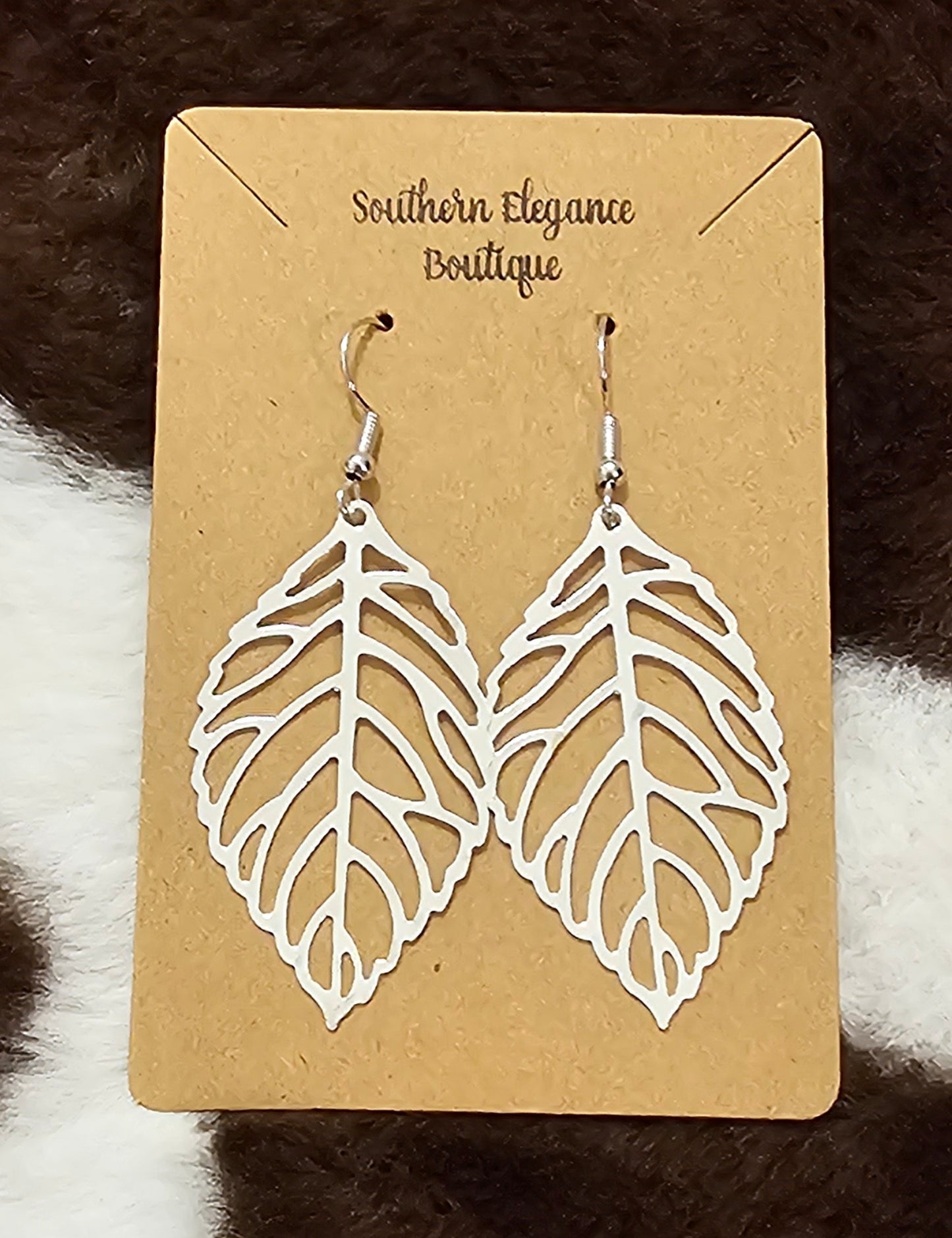 Silver Leaf Dangle Earrings