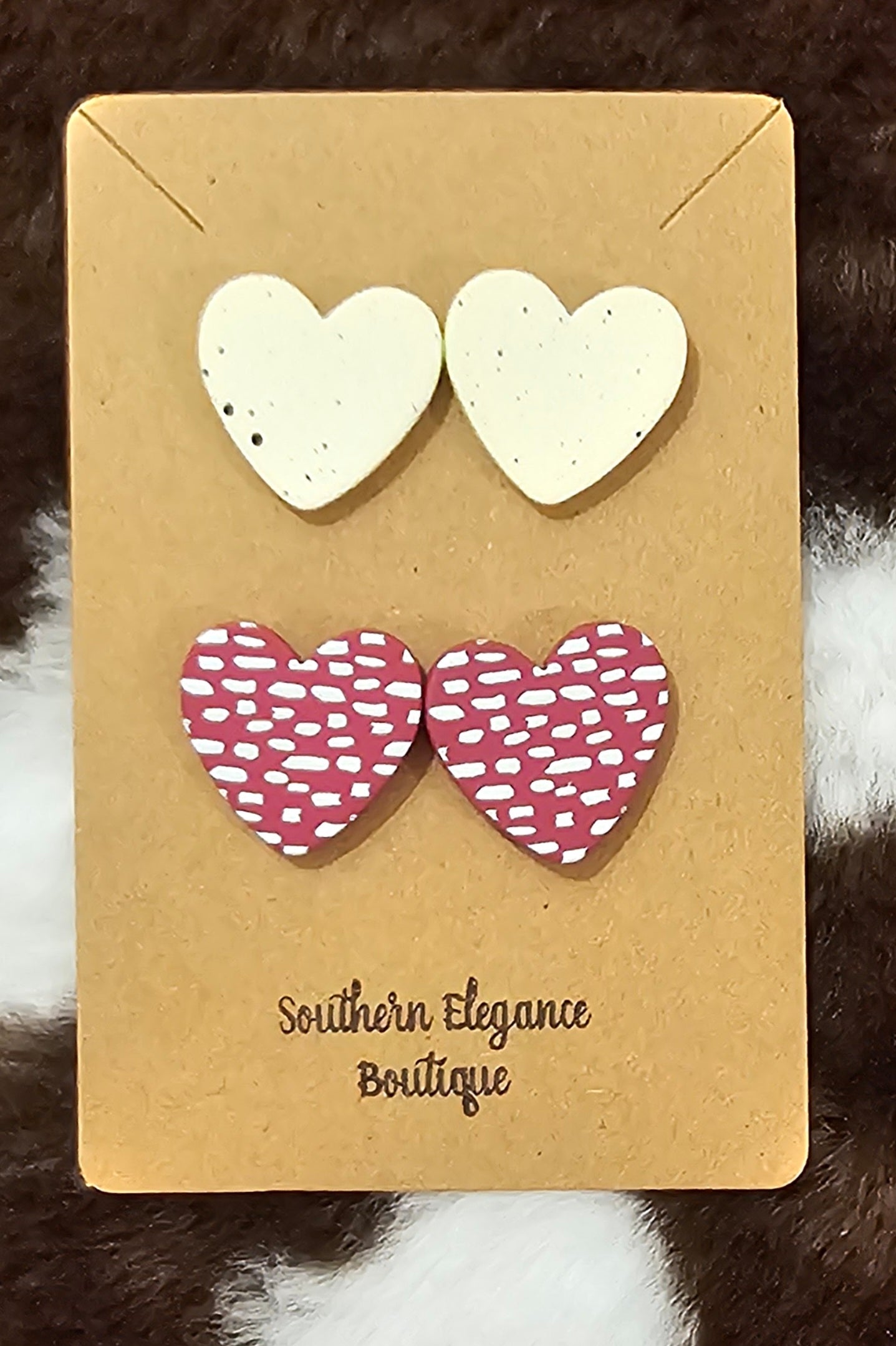 Double Hearts Stud Earrings