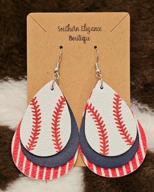 Baseball Dangle Earrings