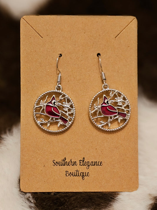 Elegant Cardinal Earrings