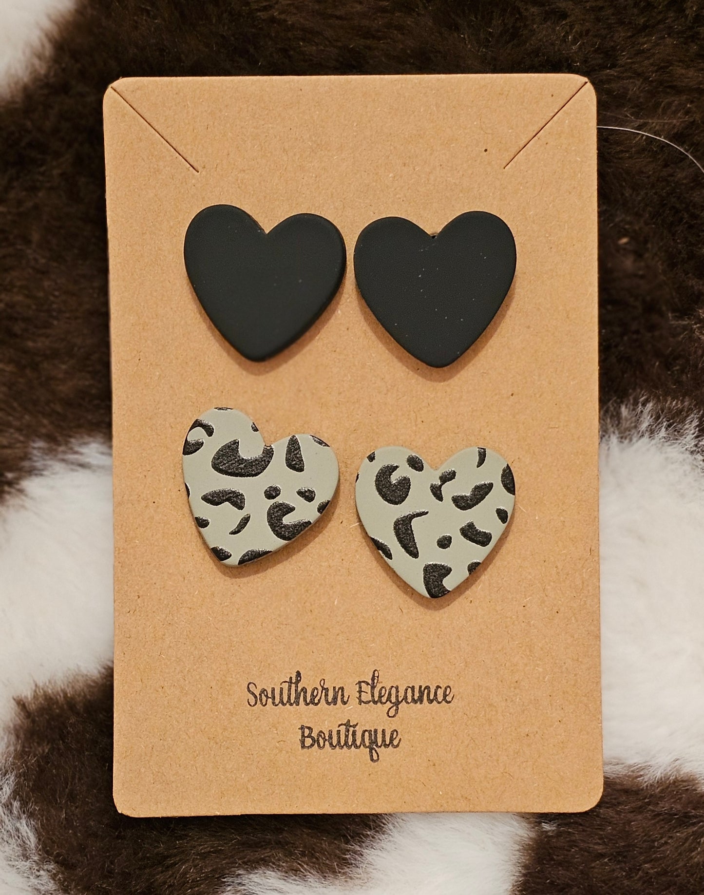 Twin Heart Stud Earrings