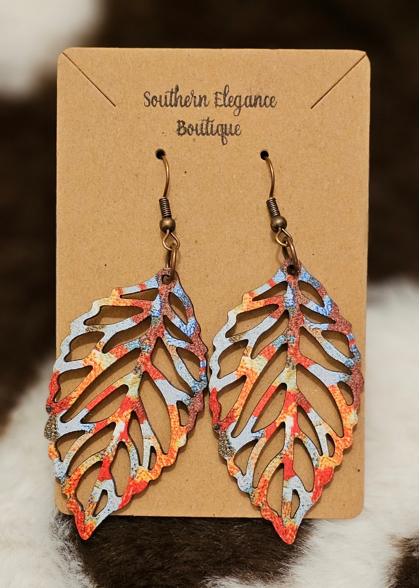 Multi-colored Leaf Earrings