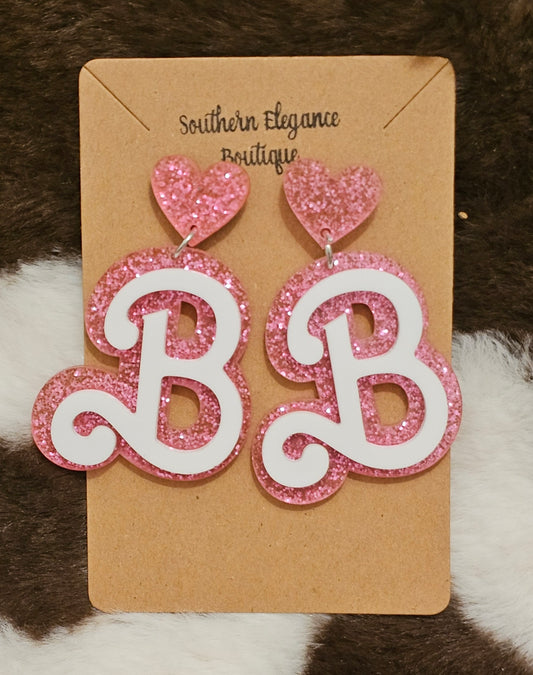 Barbie "B" Dangle Earrings