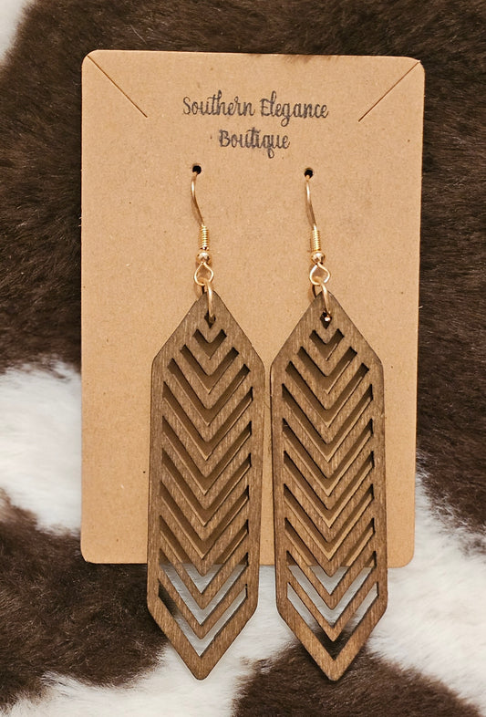 Wooden Dangle Shape Earrings