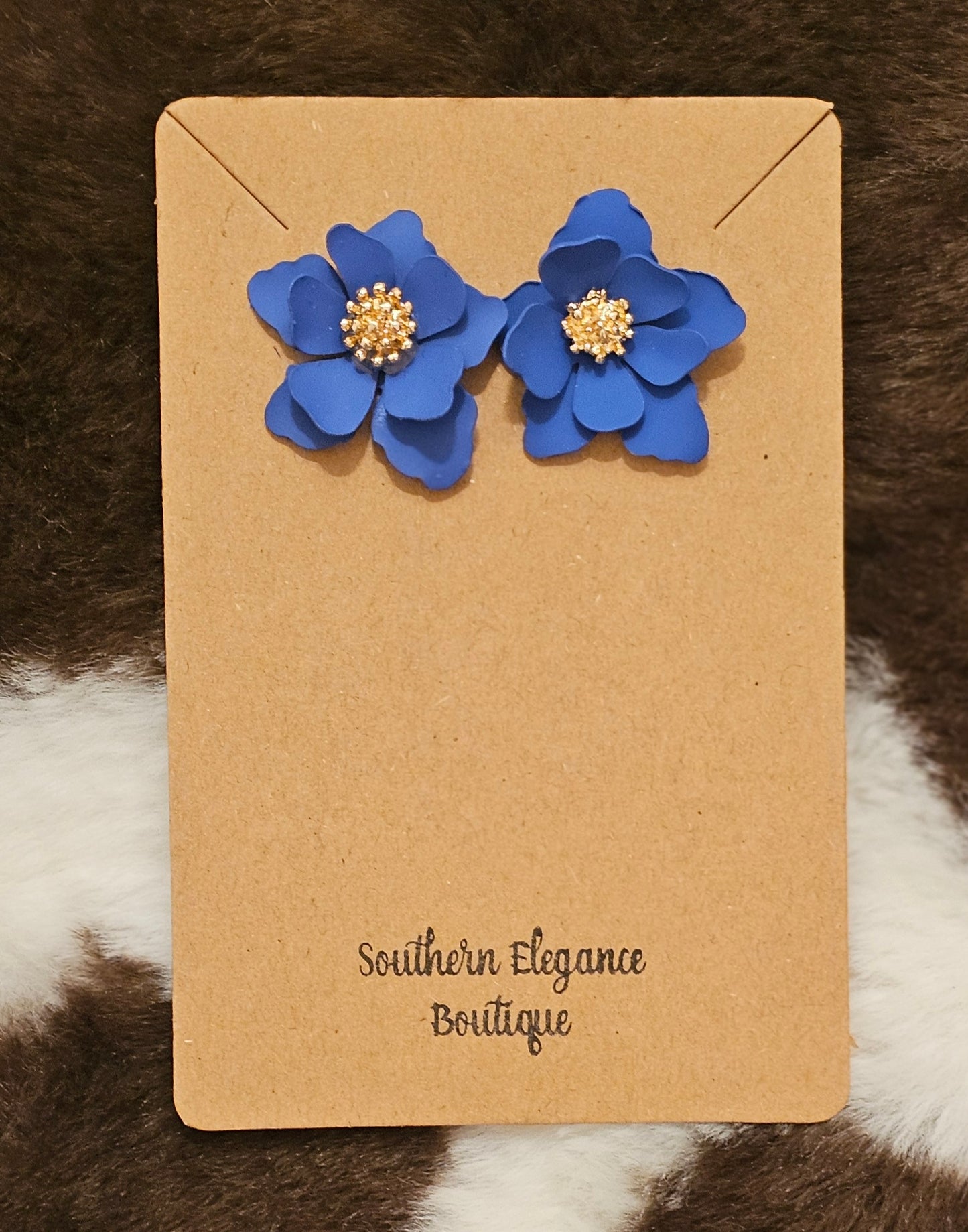 Blue Flower Stud Earrings