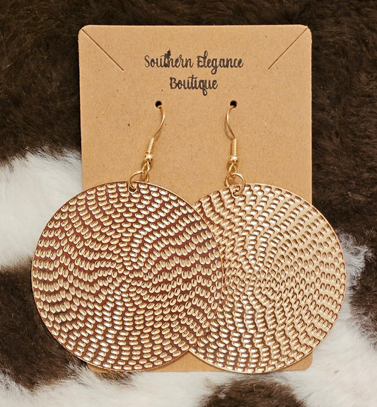 Golden Plate Circle Earrings