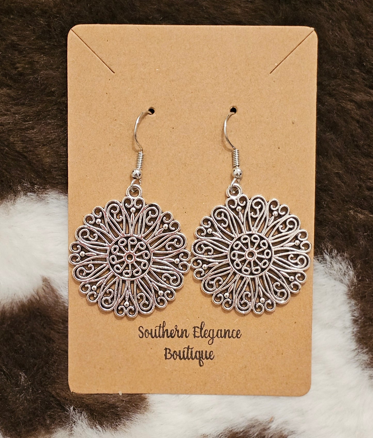 Stunning Silver Flower Earrings