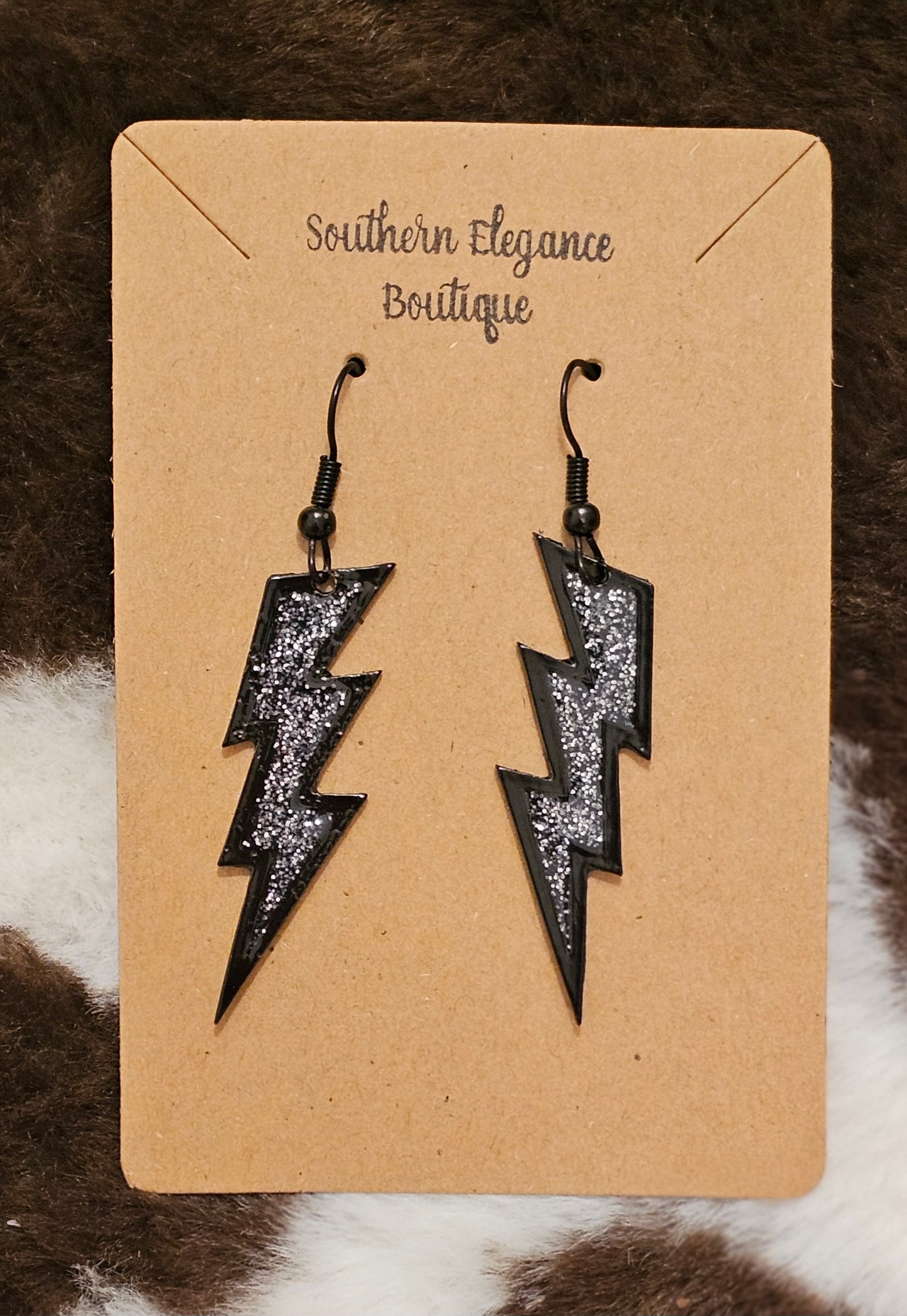 Glitter Lightening Bolt Earrings