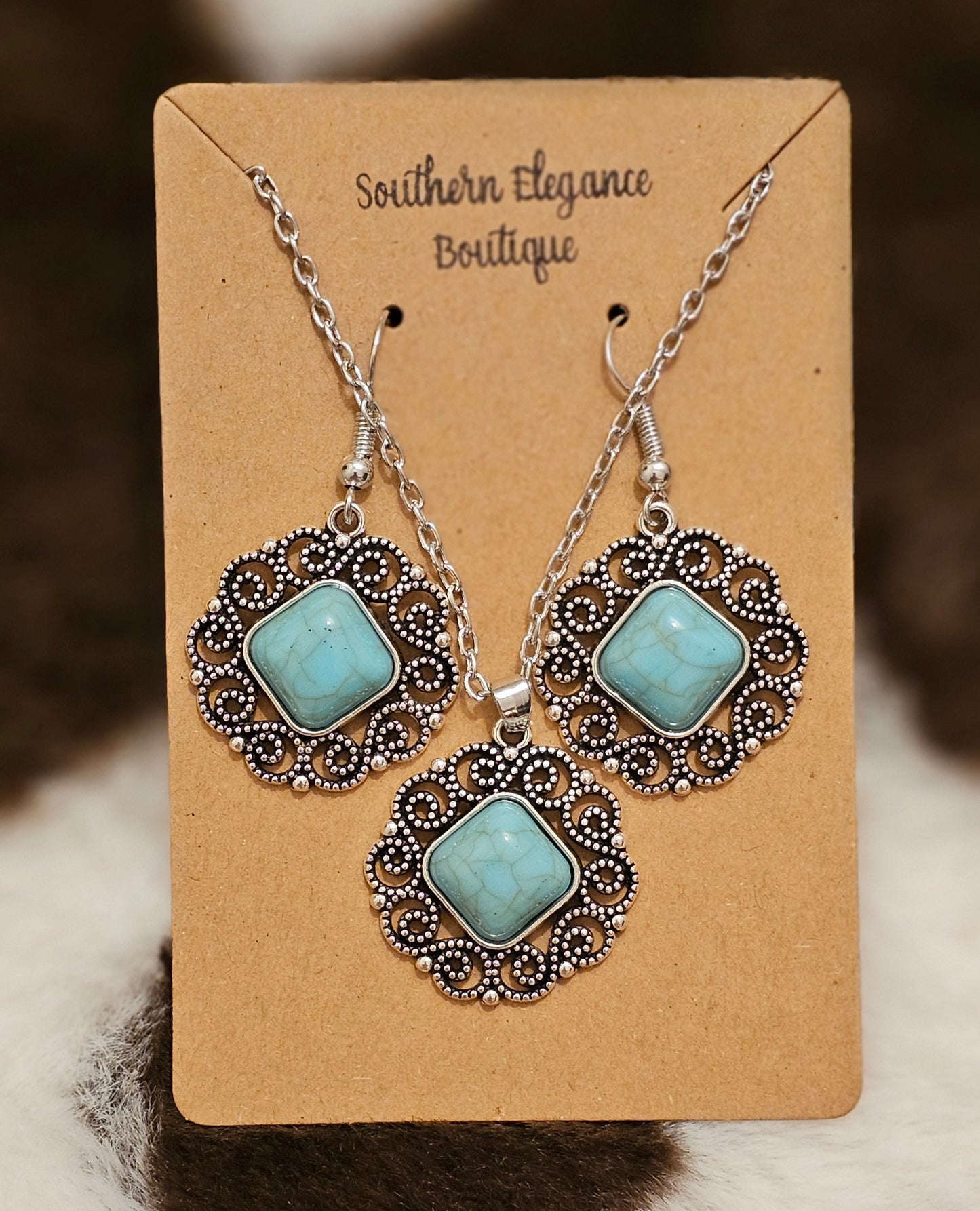 Turquoise Necklace and Earrings set