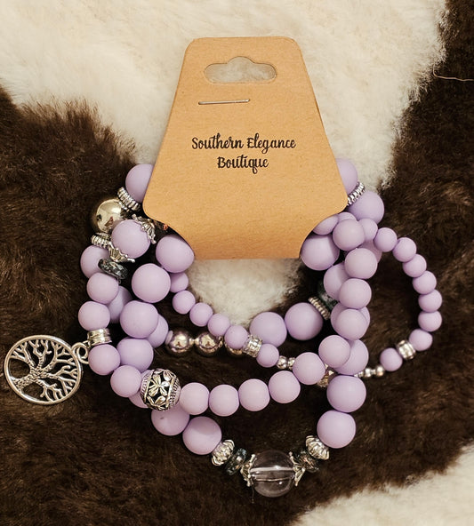 Lavender Multi-bead stack