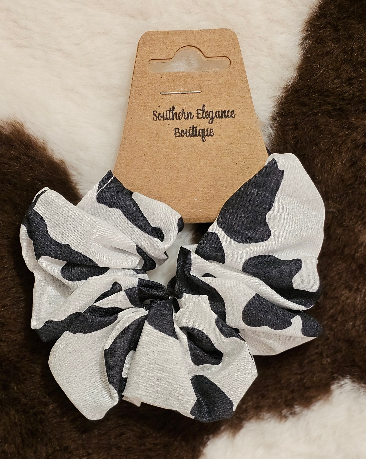 Cowprint Scrunchie