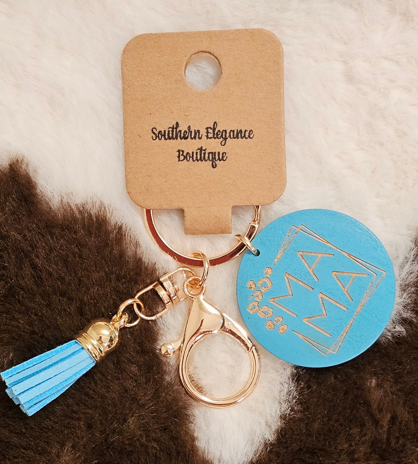 Bright Blue MaMa Keychain