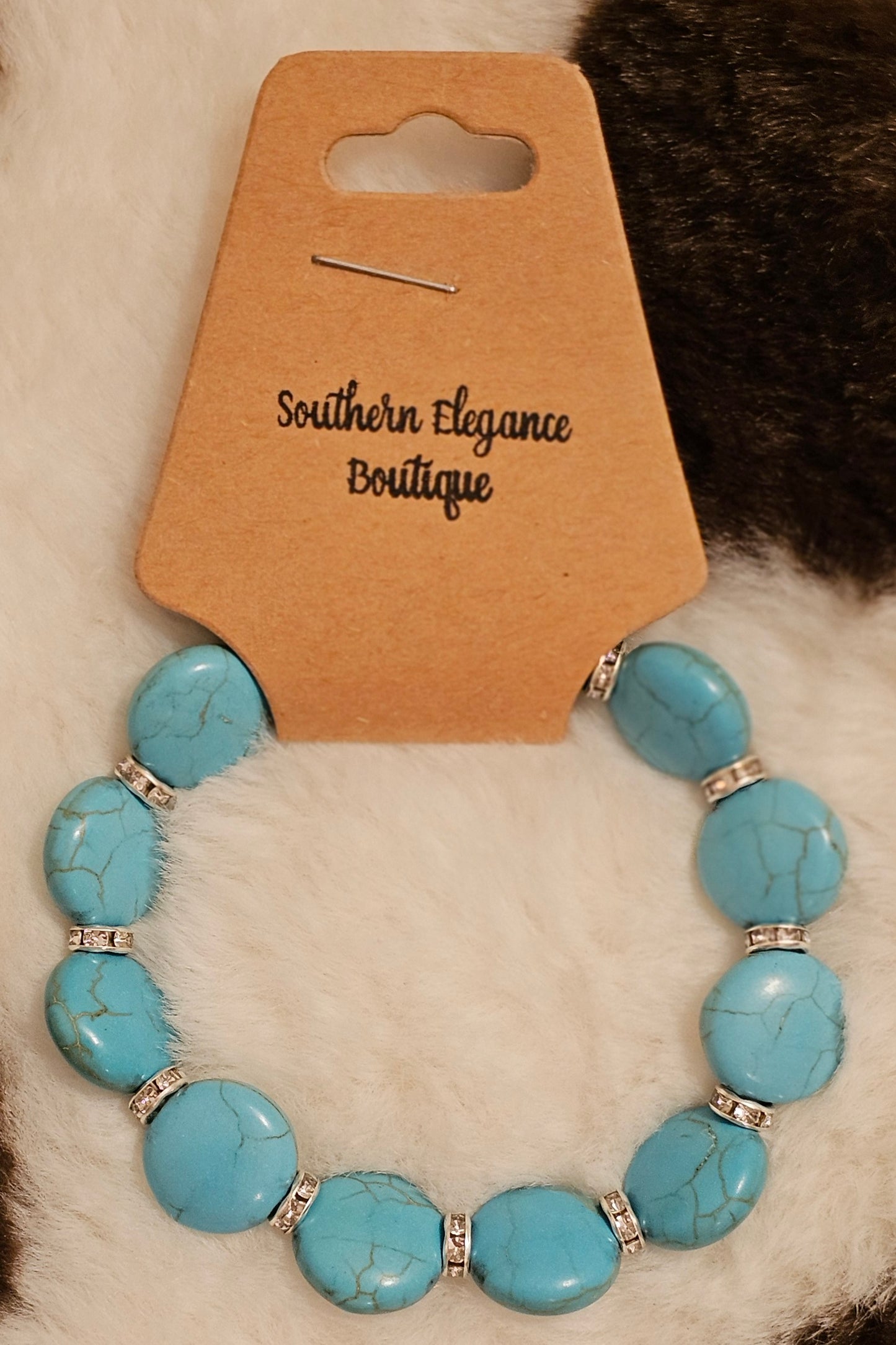 Turquoise Bead Bracelet- round