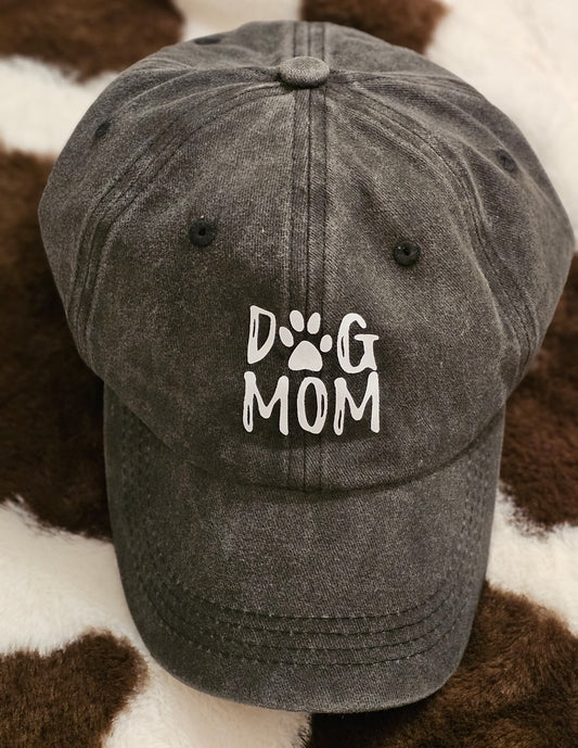 Dog Mom Baseball Cap- Heathered Gray