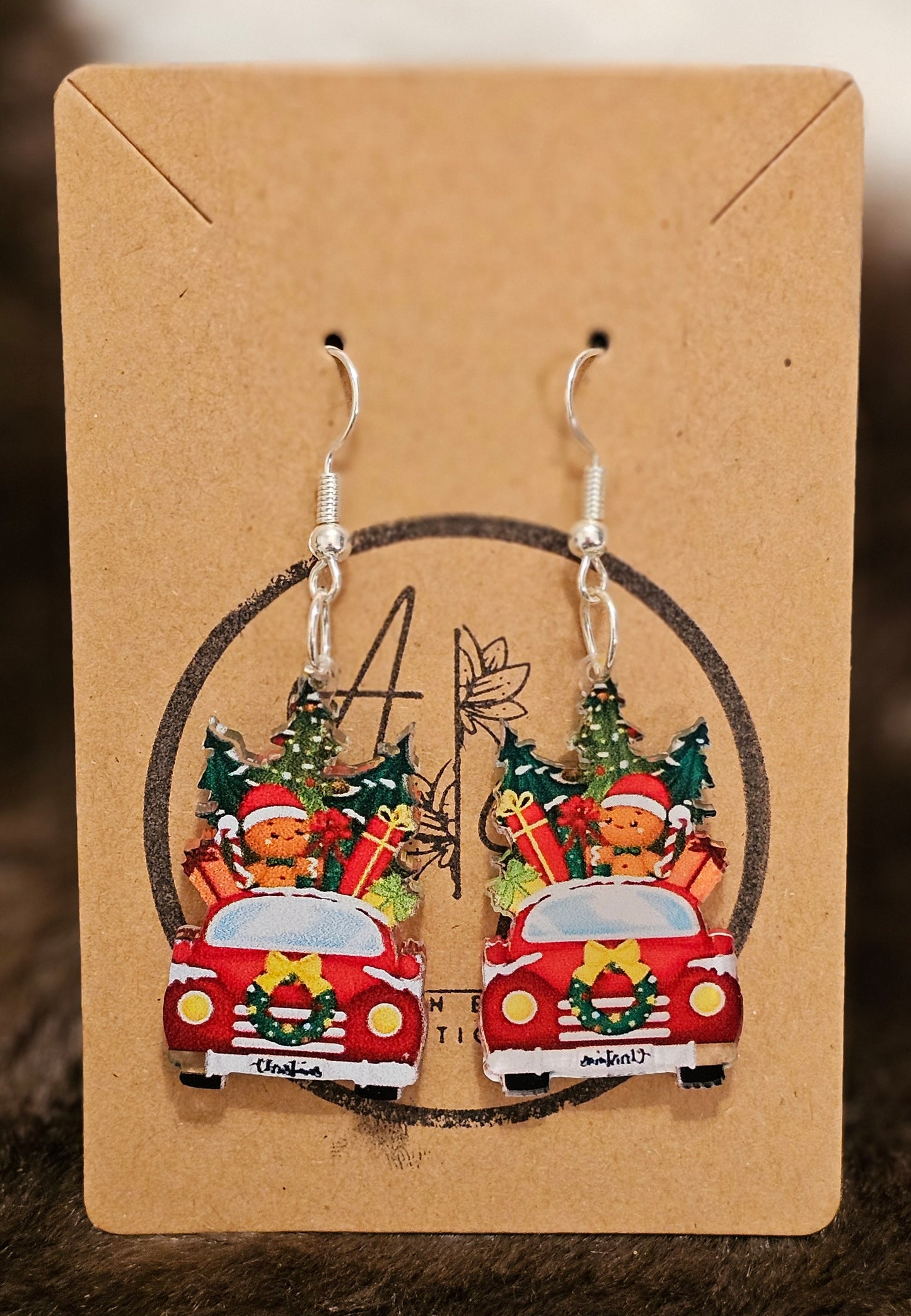 Christmas Vintage Car Classic Dangle Earrings