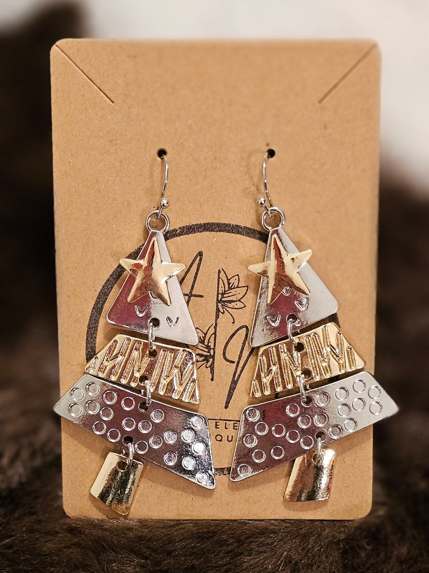 Classy Christmas Tree Dangle Earrings