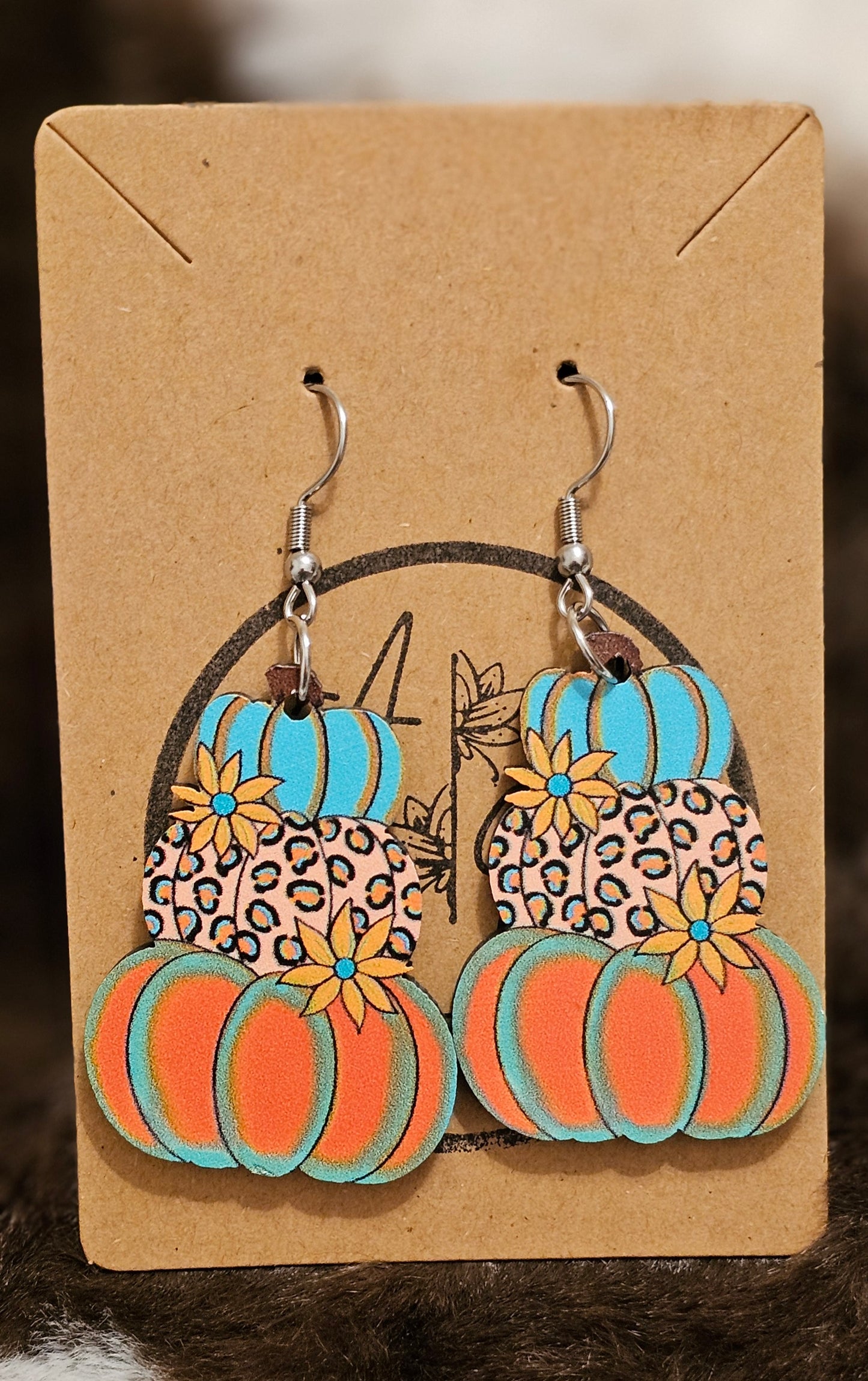 Whimsical Autumn Pumpkin Dangle Earrings