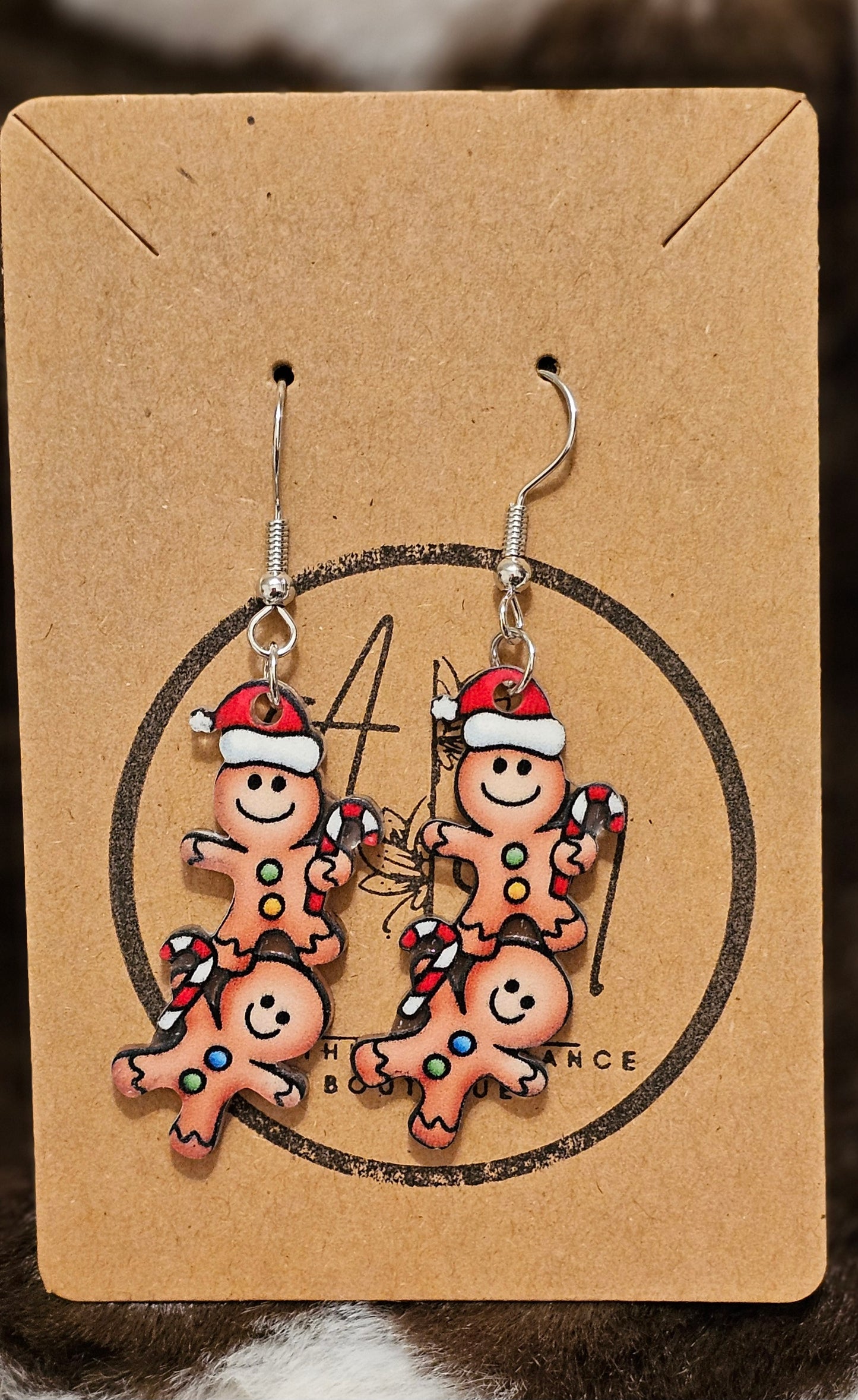 Gingerbread Men Christmas Dangle Earrings