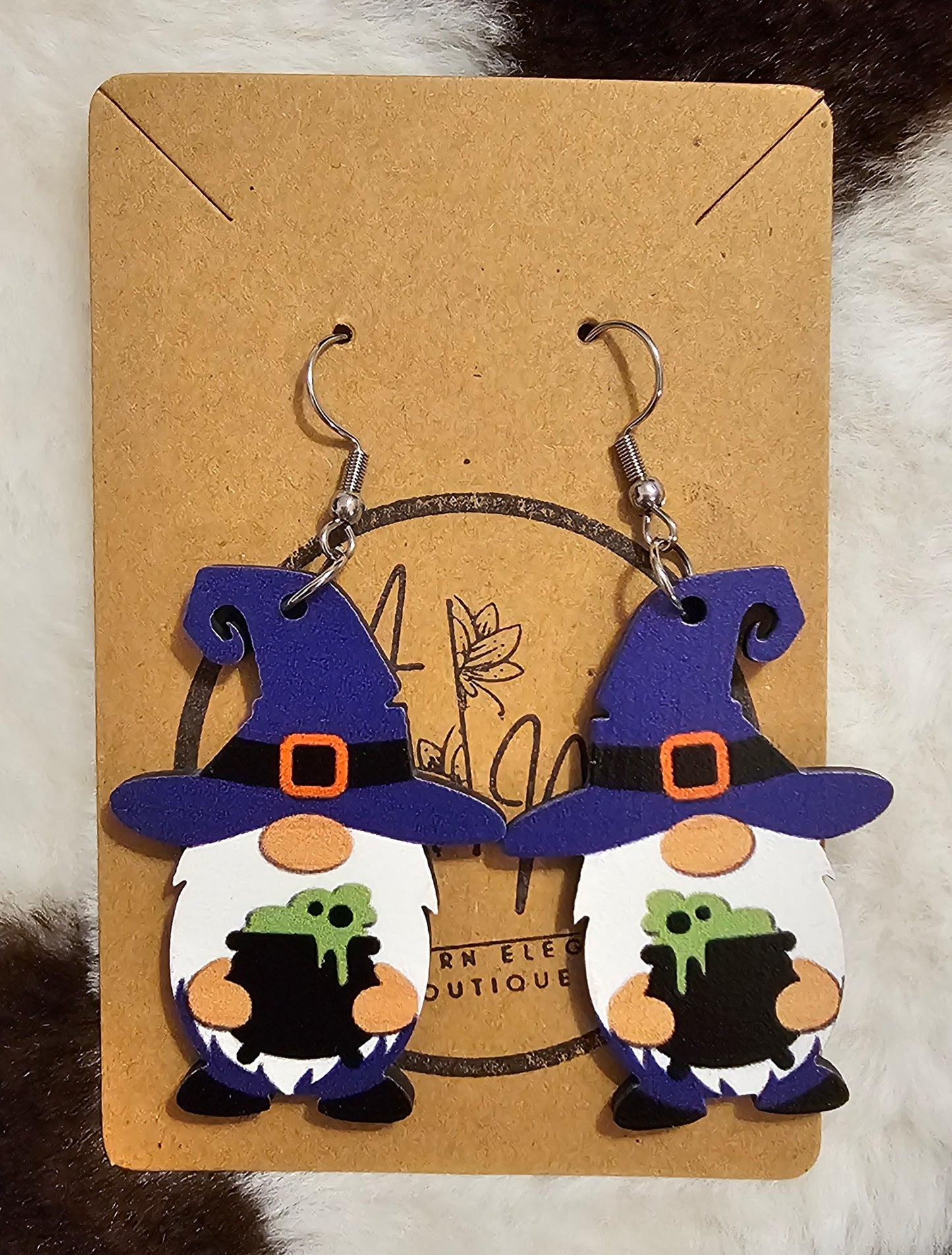 Caldron Witch Gnome Earrings