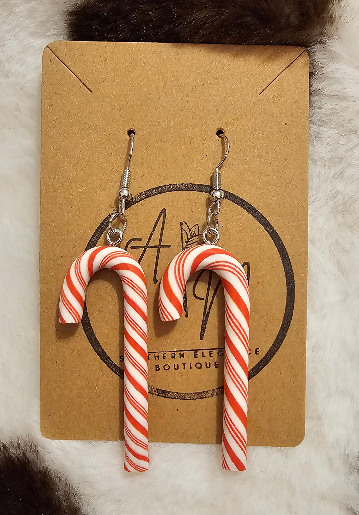 Candy Cane Red and White Stripes Earrings