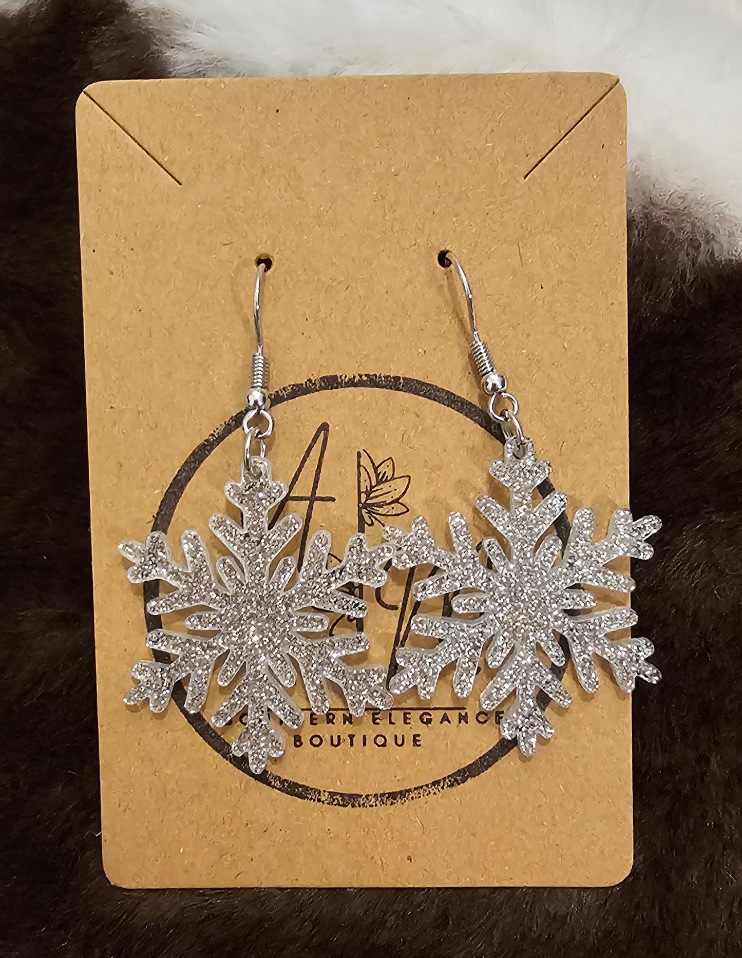 Beautiful Snowflake Dangle Earrings