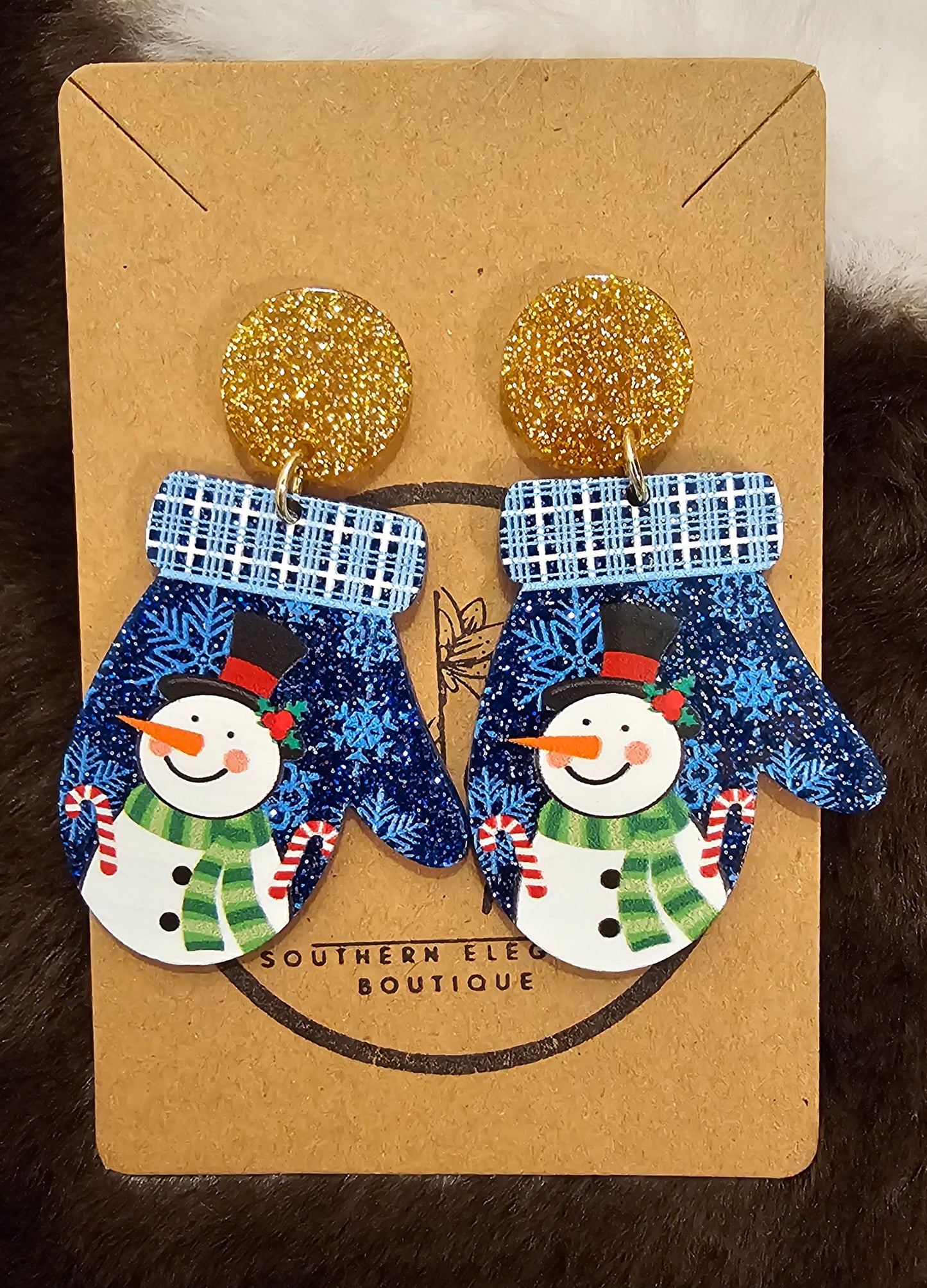 Snowman Mitten Earrings